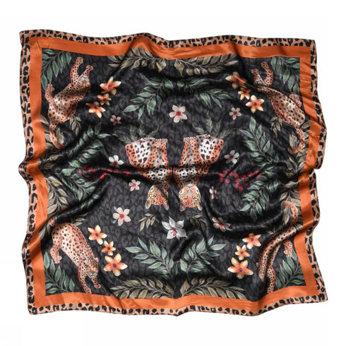 Sneakyfox silk scarf Allison 8 black